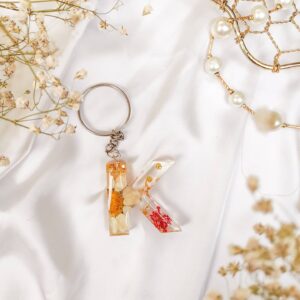 alphabet resin keychain